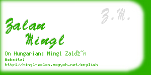 zalan mingl business card